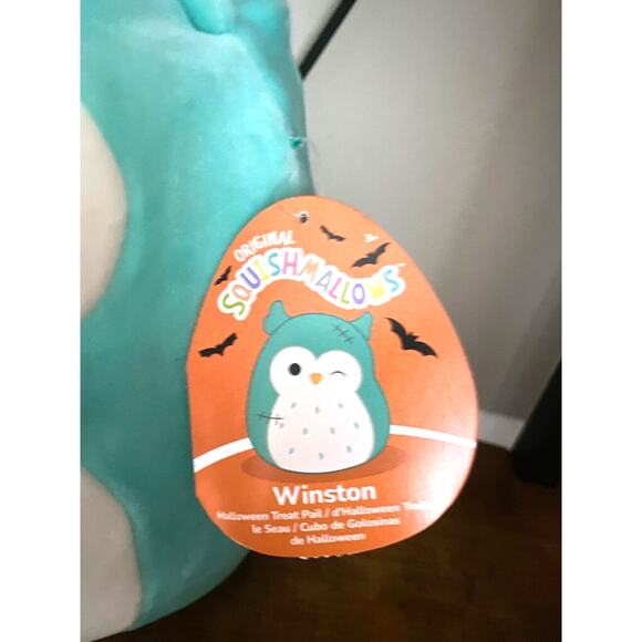 Squishmallows WINSTON Halloween Owl PJs Treat Pail Ultra soft Plush 10.5x11x11.5 - Picture 8 of 9